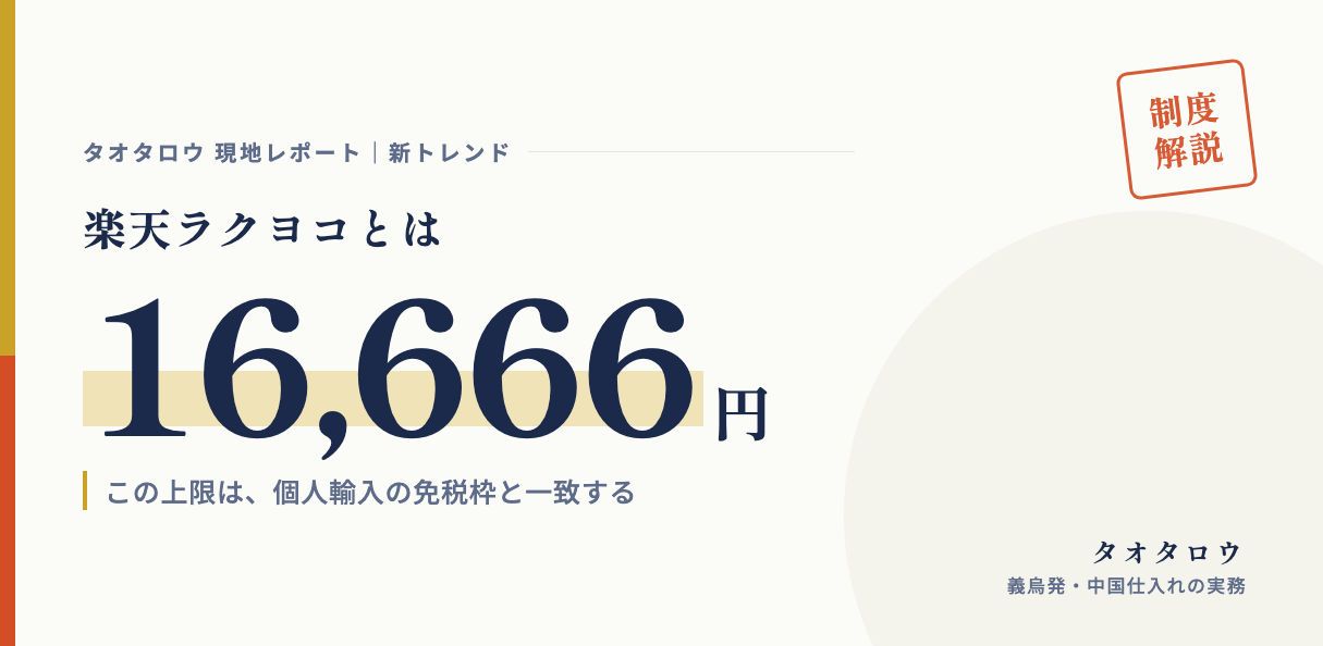 楽天ラクヨコとは？16,666円上限が意味する事